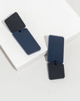 Mingled Bauhaus | Asymmetrical Earrings - Dark Blue and Black