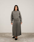 Lemme Cashmere blend pleated skirt: Caramello