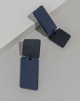 Mingled Bauhaus | Asymmetrical Earrings - Dark Blue and Black