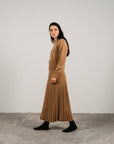 Lemme Cashmere blend pleated skirt: Caramello