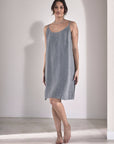 Eadie Lifestyle Linen Slip Dress Blue