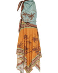 ALEMAIS Alberta Scarf Midi Dress LUXAMORE