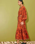 ALEMAIS Monkey Dance Silk Shirtdress LUXAMORE