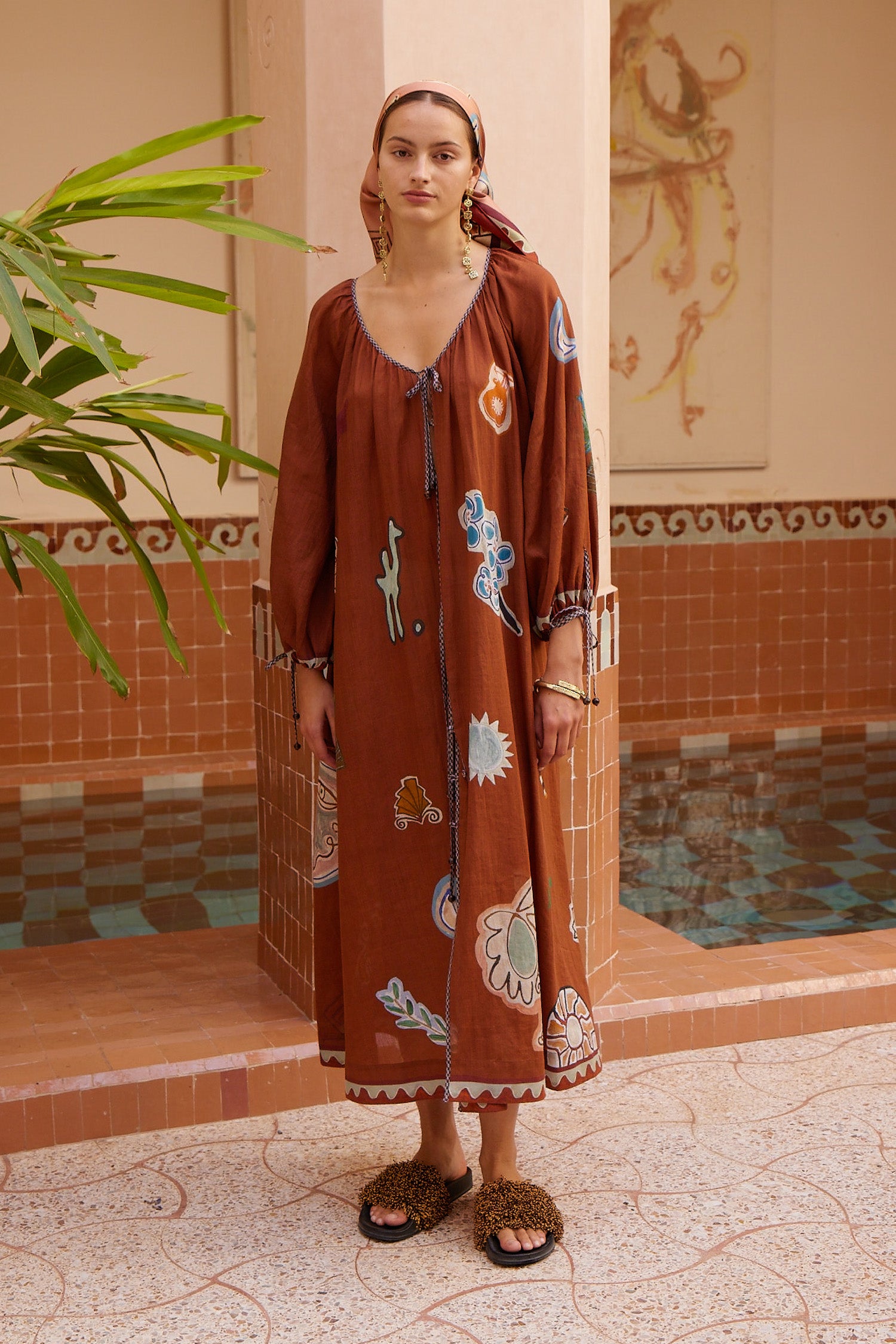 Woman Wearing Alemais Laurence Tie Front Shirtdress - Dress LUXAMORE