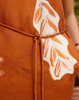 Woman Wearing Alemais Soleil D'amour Silk Midi Dress - Dress LUXAMORE