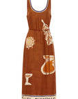 Woman Wearing Alemais Soleil D'amour Silk Midi Dress - Dress LUXAMORE