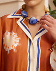 Woman Wearing Alemais Soleil D'amour Silk Shirtdress - Dress LUXAMORE