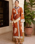 Woman Wearing Alemais Soleil D'amour Silk Shirtdress - Dress LUXAMORE