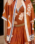Woman Wearing Alemais Soleil d’Amour Silk Shirt - Top LUXAMORE