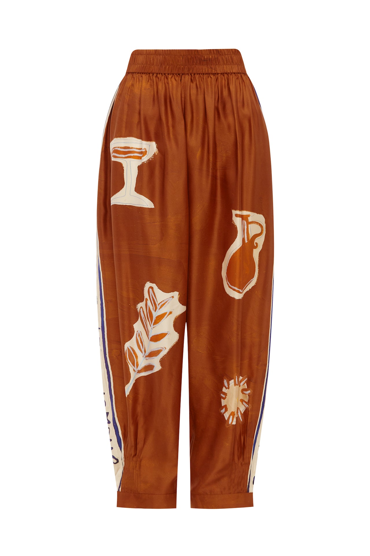 Woman Wearing Alemais Soleil d’Amour Silk Tapered Pants - Pants LUXAMORE