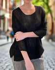 Alemais Sustainable Florence-Shirt close up worn by model LUXAMORE