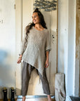 Alemais Sustainable Florence-Shirt close up worn by model LUXAMORE