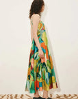ALÉMAIS Mokshini Sundress breezy linen holiday maxi dress silhouette. LUXAMORE