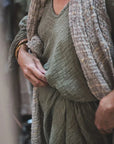Alemais Sustainable Florence-Shirt close up worn by model LUXAMORE