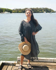 Alemais Sustainable Florence-Shirt close up worn by model LUXAMORE