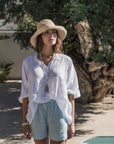 Bypias Alice Linen Shirt - White LUXAMORE