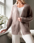 Bypias Gentleness Mohair Cardigan - Taupe LUXAMORE