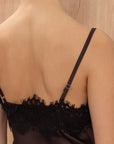 Alemais Sustainable Florence-Shirt close up worn by model LUXAMORE