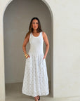 Charli - Melanie Cotton Dress - White Reduced impact LUXAMORE
