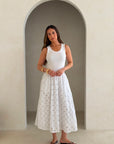 Charli - Melanie Cotton Dress - White Reduced impact LUXAMORE