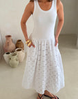 Charli - Melanie Cotton Dress - White Reduced impact LUXAMORE