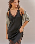 Charli - Solange Slip Dress - Black LUXAMORE