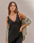 Charli - Solange Slip Dress - Black LUXAMORE