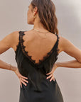 Charli - Solange Slip Dress - Black LUXAMORE