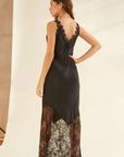 Charli - Solange Slip Dress - Black LUXAMORE