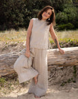 Woman Wearing Eadie Lifestyle Arana Linen Pant - Pants LUXAMORE