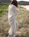 Woman Wearing Eadie Lifestyle Arana Linen Pant - Pants LUXAMORE