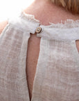 Woman Wearing Eadie Lifestyle Ava Linen Top - Top LUXAMORE