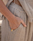 Woman Wearing Eadie Lifestyle Arana Linen Pant - Pants LUXAMORE