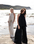 Woman Wearing Eadie Lifestyle Ava Linen Top - Top LUXAMORE