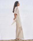 Woman Wearing Estilo Emporio Cuadra Top + Dress Cestino Panna - Dress LUXAMORE