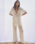 Woman Wearing Estilo Emporio Cuadra Top + Dress Cestino Panna - Dress LUXAMORE