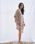 Woman Wearing Estilo Emporio Cuadra Top + Dress Pescatore Sky Blue Chocolate - Dress LUXAMORE