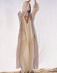 Woman Wearing Estilo Emporio El Manto Stripe Dress + Duster - Dress LUXAMORE