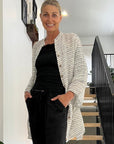 Woman Wearing Estilo Emoporio Manta Mini Linen Dress - Dress LUXAMORE