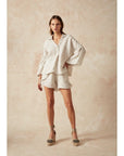 Woman Wearing Estilo Emporio Filly Shorts - Shorts LUXAMORE