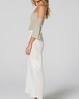 Woman Wearing Estilo Emporio Fiorella Top - Grey - Tops LUXAMORE