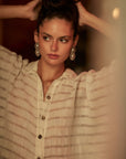 Woman Wearing Estilo Emporio La Cota Cover Up Linen Dress - Dress LUXAMORE