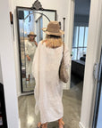 Woman Wearing Estilo Emporio Nebbilio Linen Dress - Lyla - Dress LUXAMORE