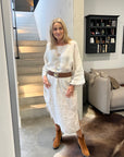 Woman Wearing Estilo Emporio Nebbilio Linen Dress - Lyla - Dress LUXAMORE