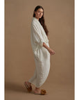 Woman Wearing Estilo Emporio Portofino Linen Dress - Dress LUXAMORE