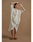 Woman Wearing Estilo Emporio Portofino Linen Dress - Dress LUXAMORE