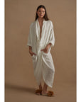Woman Wearing Estilo Emporio Portofino Linen Dress - Dress LUXAMORE