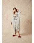 Woman Wearing Estilo Emporio Portofino Linen Dress - Dress LUXAMORE