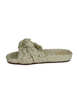 Woman Wearing Estilo Emporio Shoes Tango Rafia Slide - Snow - Shoes LUXAMORE