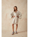 Woman Wearing Estilo Emporio Stella Linen Dress - Lyla - Dress LUXAMORE